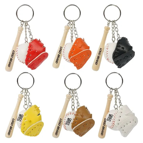 Mini Baseball Glove Set Keychain Bag Backpack Ornament