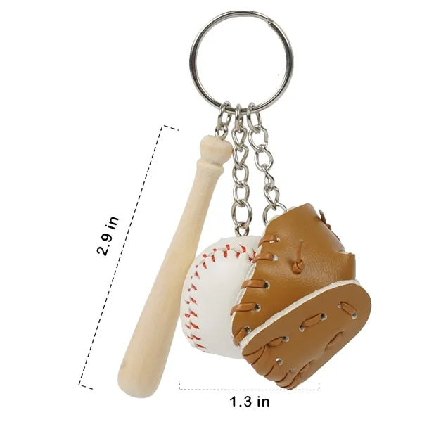 Mini Baseball Glove Set Keychain Bag Backpack Ornament
