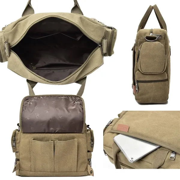 Men Canvas Laptop Handbag Messenger Business Work Bag