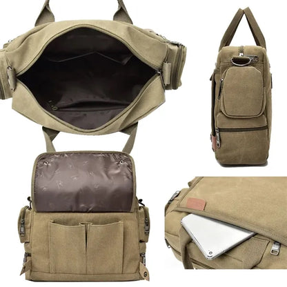 Men Canvas Laptop Handbag Messenger Business Work Bag