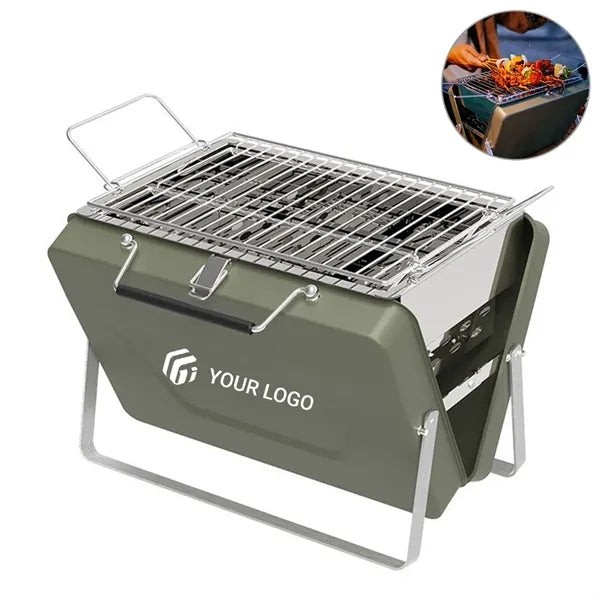 Household outdoor folding barbecue stove tabletop grill