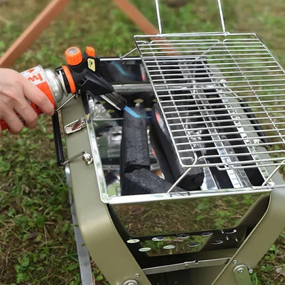 Household outdoor folding barbecue stove tabletop grill