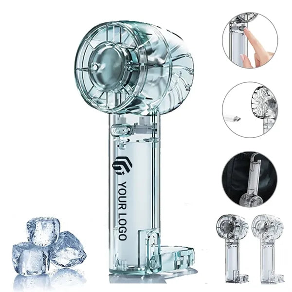 Outdoor portable creative transparent turbine handheld fan
