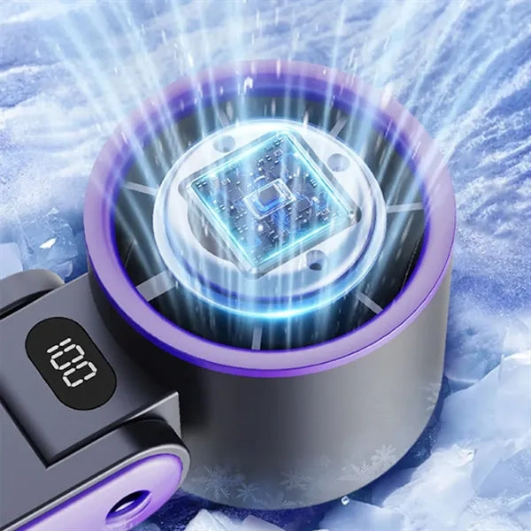 Portable folding high speed turbine cooling handheld fan