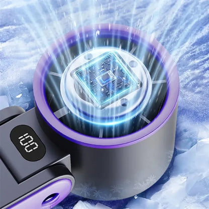 Portable folding high speed turbine cooling handheld fan
