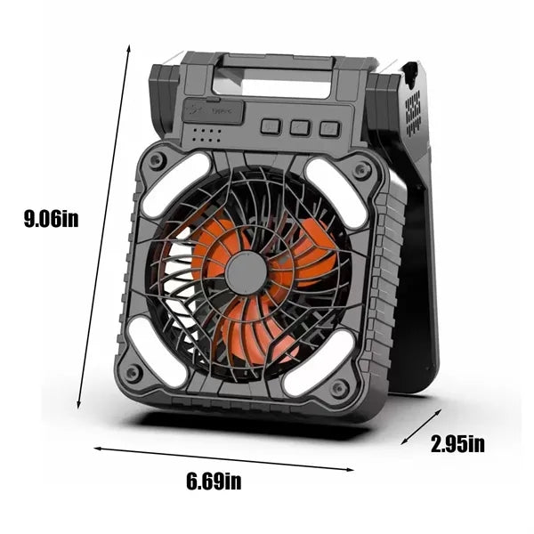 Outdoor camping solar foldable charging desktop fan