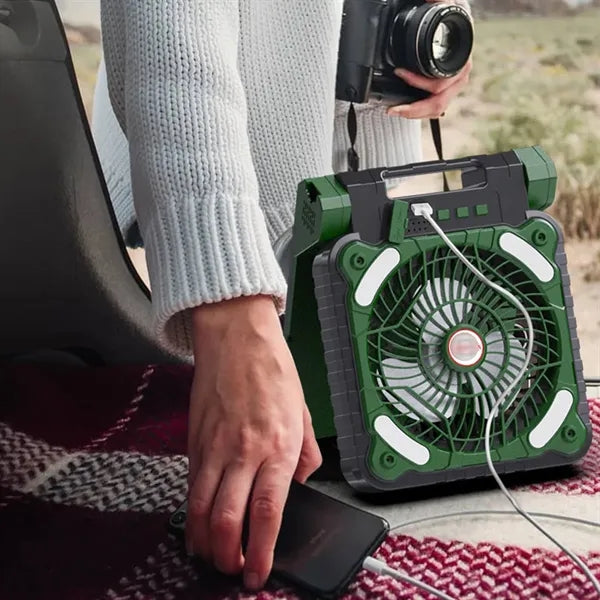 Outdoor camping solar foldable charging desktop fan