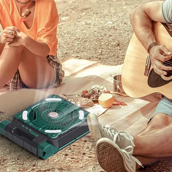 Outdoor camping solar foldable charging desktop fan