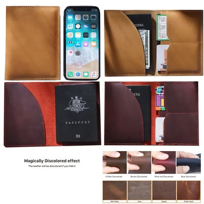 Crazy Leather Wallet Passport Holder ID Credit Card Cover