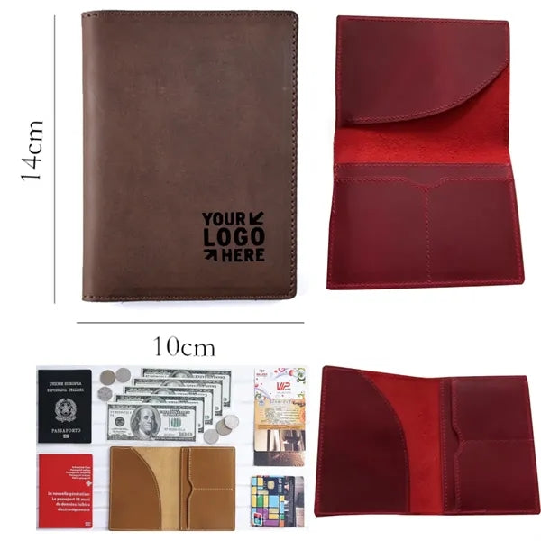 Crazy Leather Wallet Passport Holder ID Credit Card Cover