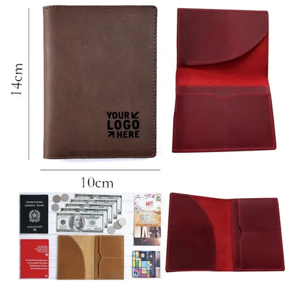 Crazy Leather Wallet Passport Holder ID Credit Card Cover
