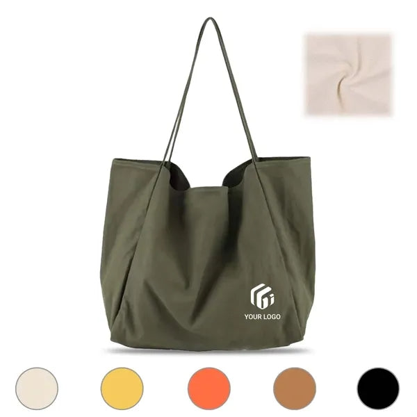 Woman shopping travel durable shoulder large canvas tote bag