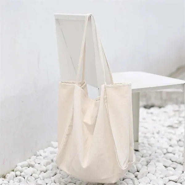 Woman shopping travel durable shoulder large canvas tote bag