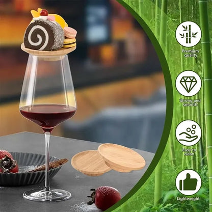 Picnic eco-friendly wood wine glass charcuterie topper board