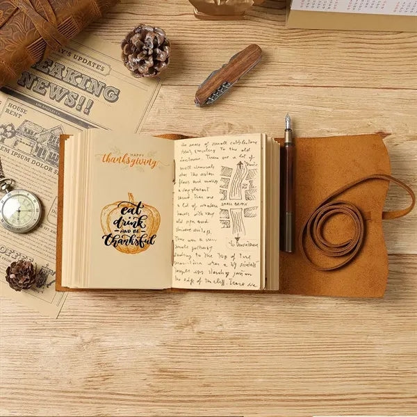 Office supplies vintage leather journal notepad notebook