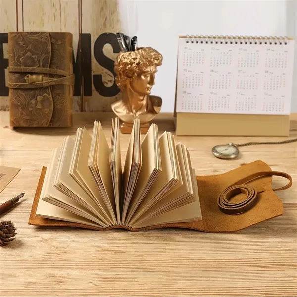 Office supplies vintage leather journal notepad notebook