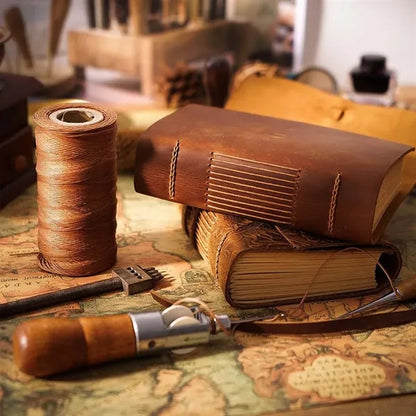 Office supplies vintage leather journal notepad notebook
