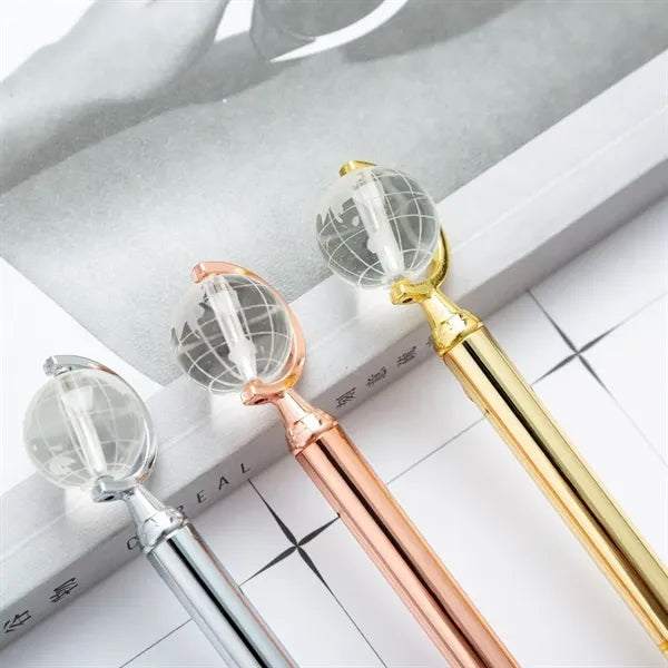 Crystal Globe Metal Ballpoint Pen