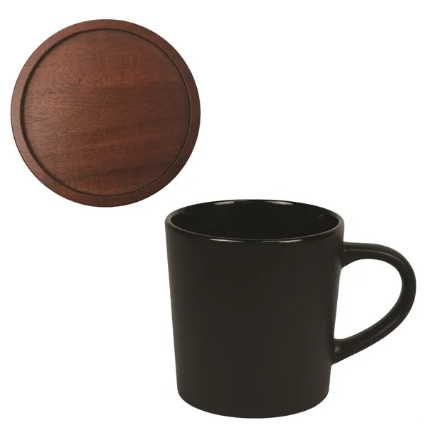 16oz Ceramic Mug with Wooden Lid