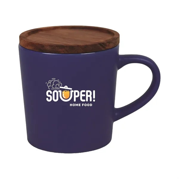 16oz Ceramic Mug with Wooden Lid