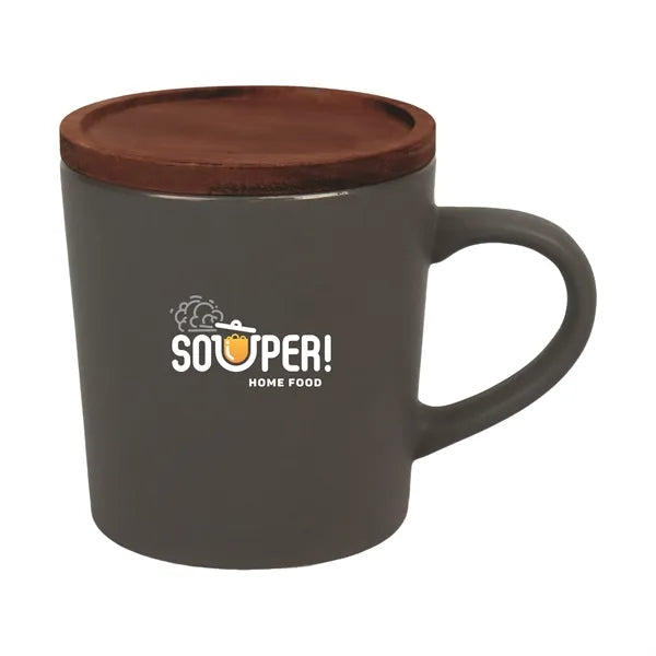 16oz Ceramic Mug with Wooden Lid