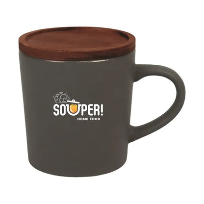 16oz Ceramic Mug with Wooden Lid