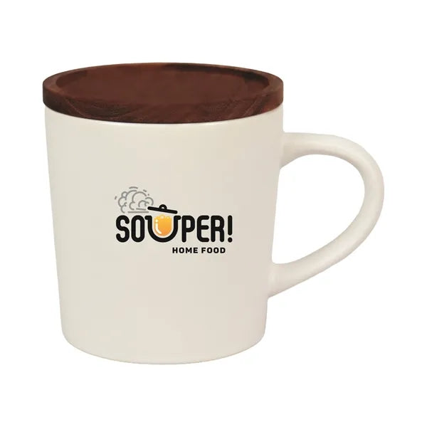 16oz Ceramic Mug with Wooden Lid