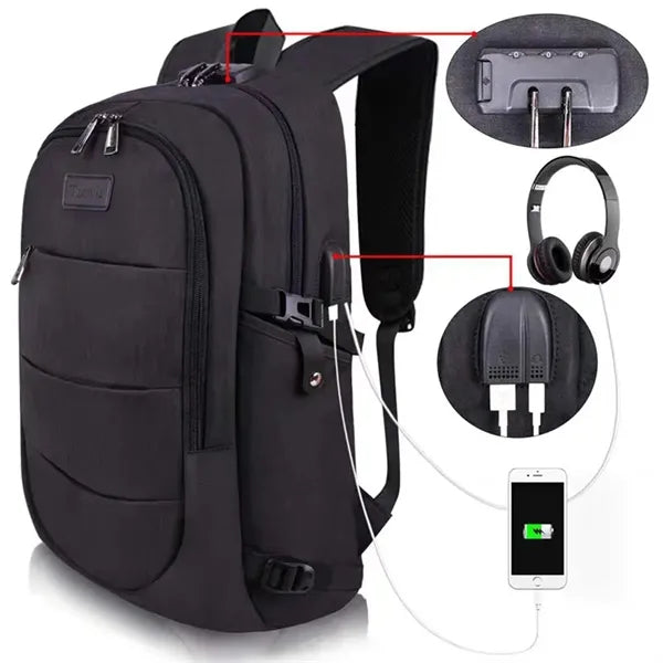 USB Charging Port Anti-Theft 15.6 Inch Laptop Backpack