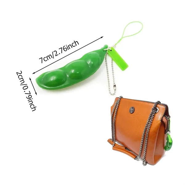 Squeeze-A-Bean Edamame Keychain Fidget Toys