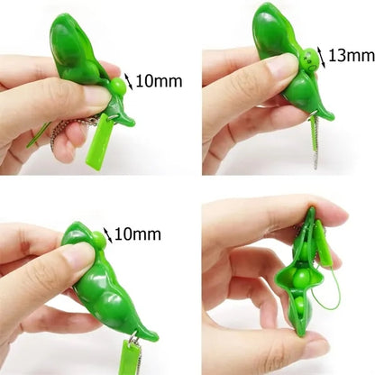 Squeeze-A-Bean Edamame Keychain Fidget Toys