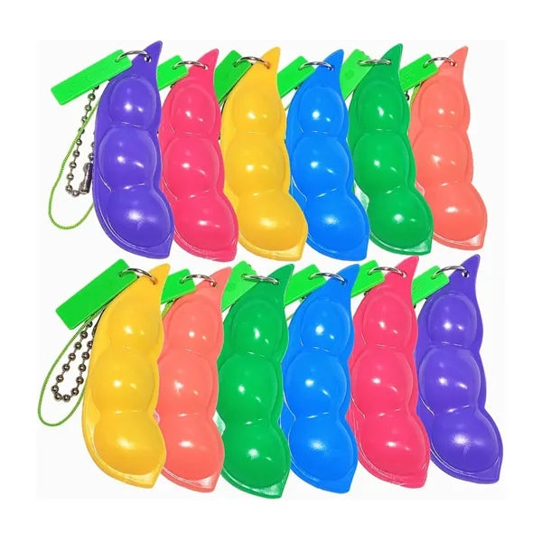 Squeeze-A-Bean Edamame Keychain Fidget Toys