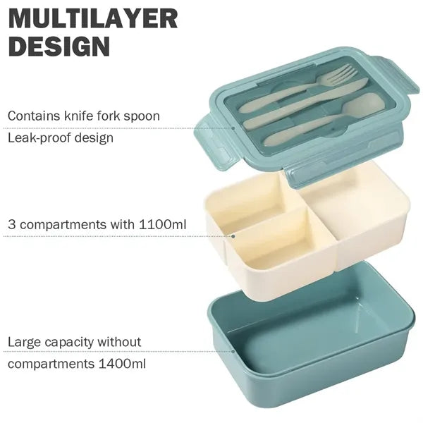 Lunch Box with Cutlery for Adults