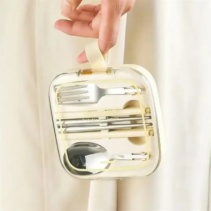 Stainless Steel Folding Pocket Cutlery Set