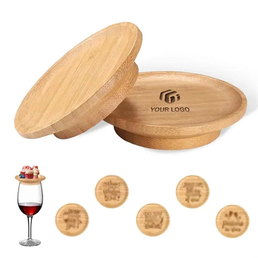 Picnic eco-friendly wood wine glass charcuterie topper board