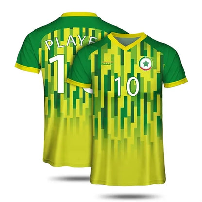 Full Color Dye Personalized Rib Neck Soccer Jersey