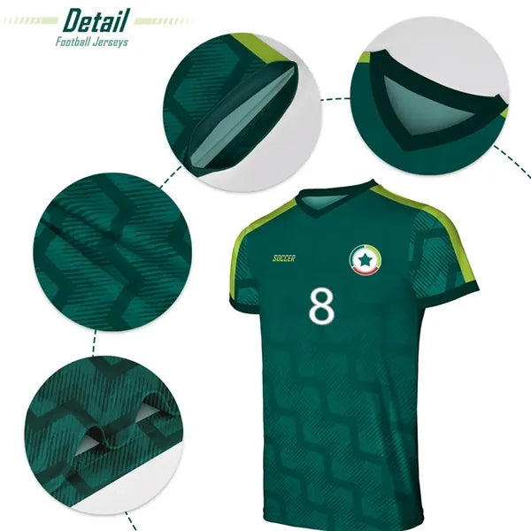 Full Color Dye Personalized Rib Neck Soccer Jersey