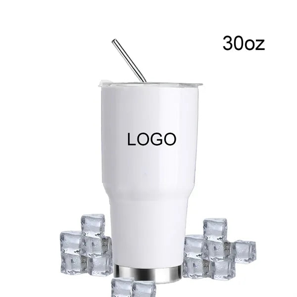 30oz Stainless Steel Tumbler with Lid Straw