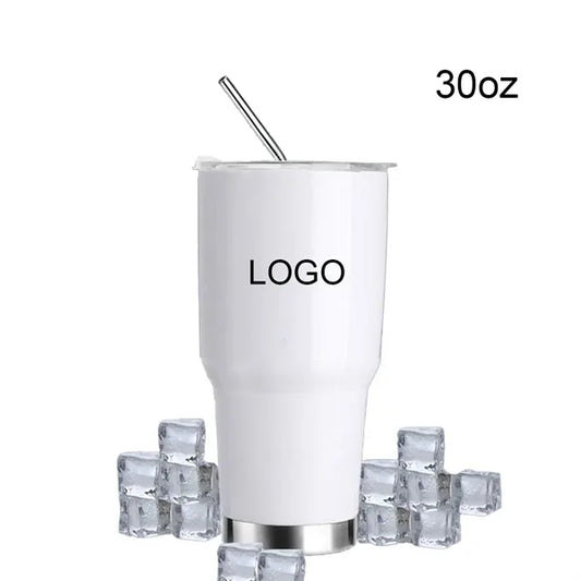 30oz Stainless Steel Tumbler with Lid Straw