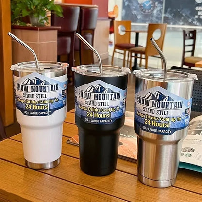 30oz Stainless Steel Tumbler with Lid Straw