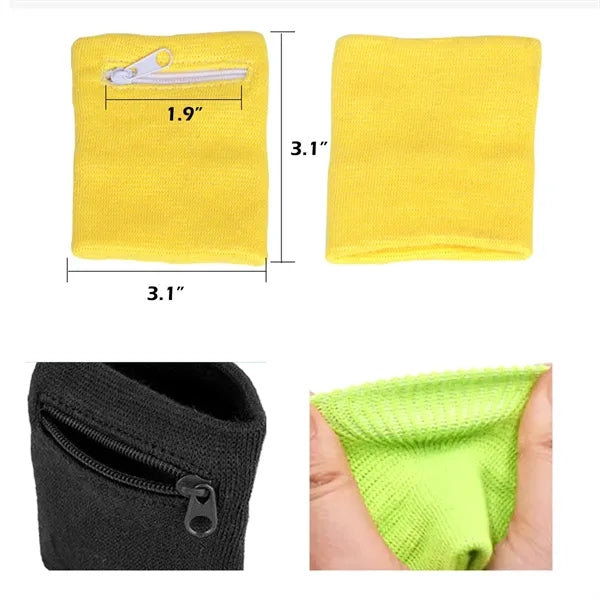 Sports Wristband With Zipper Storage