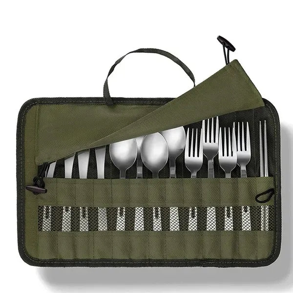 Foldable Canvas Tableware Storage Bag