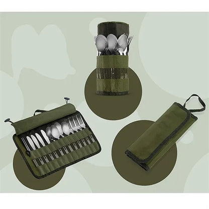 Foldable Canvas Tableware Storage Bag