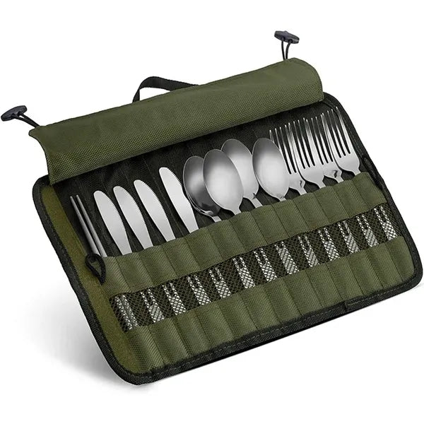 Foldable Canvas Tableware Storage Bag