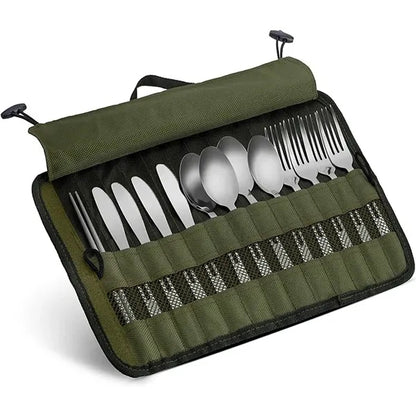 Foldable Canvas Tableware Storage Bag