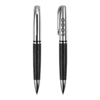 PU Leather Metal Retractable Ballpoint Pen For Business