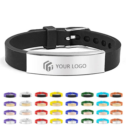 Custom Engraved Name ID Alert Medical Silicone Bracelet