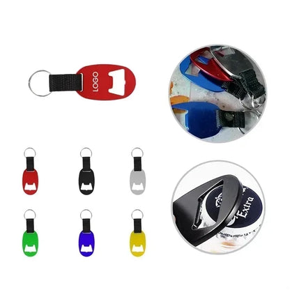 Oval Bottle Opener Keychain w/ Strap