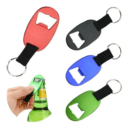 Oval Bottle Opener Keychain w/ Strap