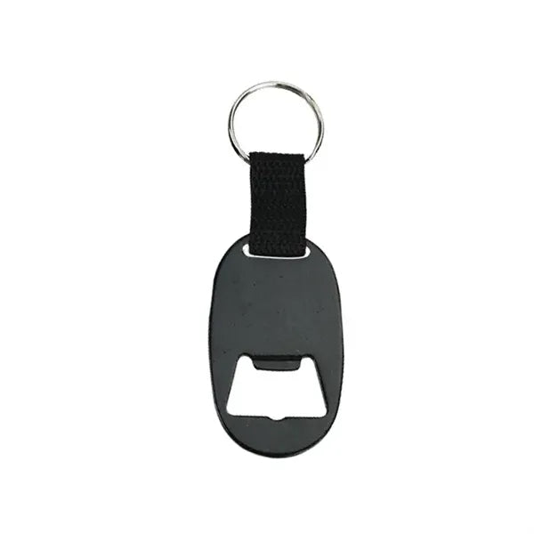Oval Bottle Opener Keychain w/ Strap
