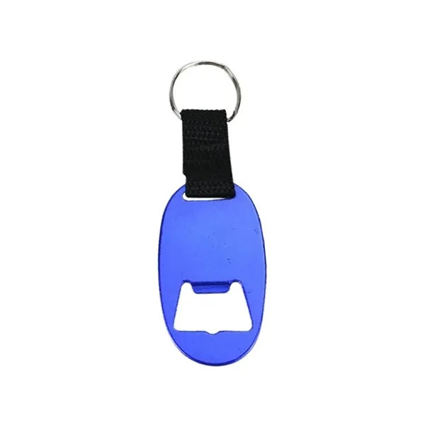 Oval Bottle Opener Keychain w/ Strap